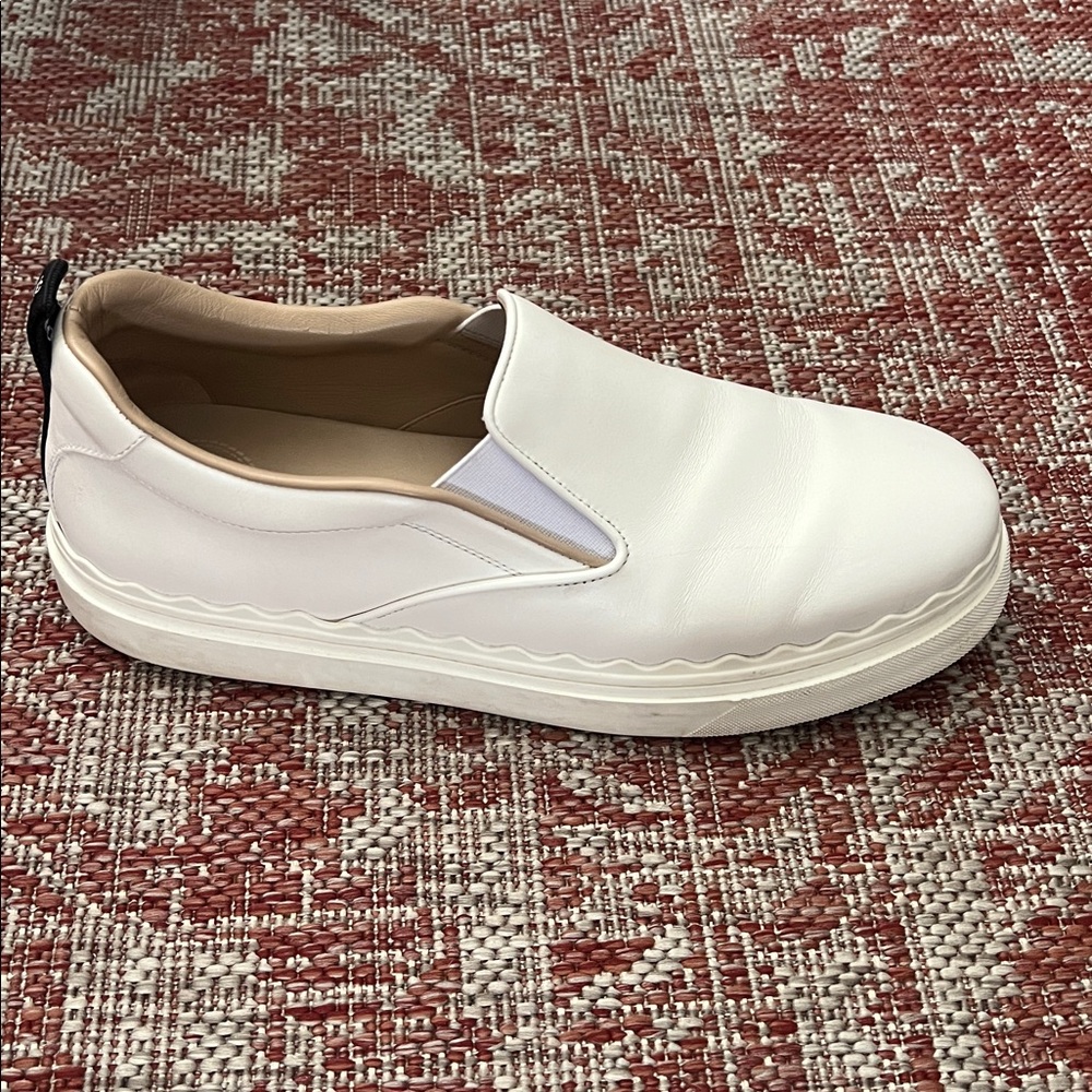 Chloe White Slip-On Sneakers - Picture 6 of 9